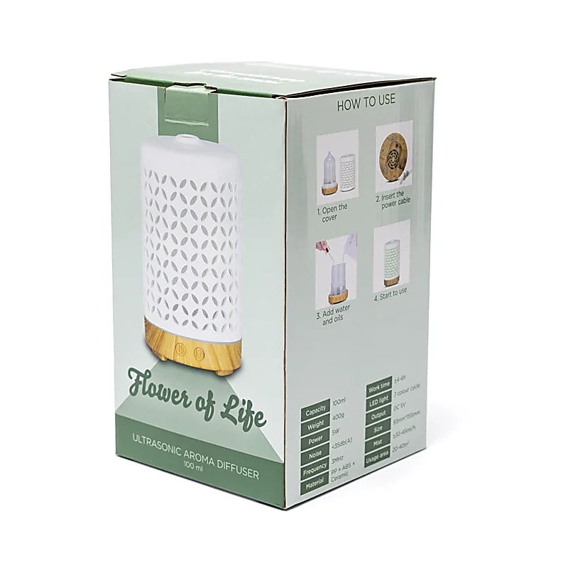 Keramik-Ultraschall-Diffuser "Blume des Lebens"