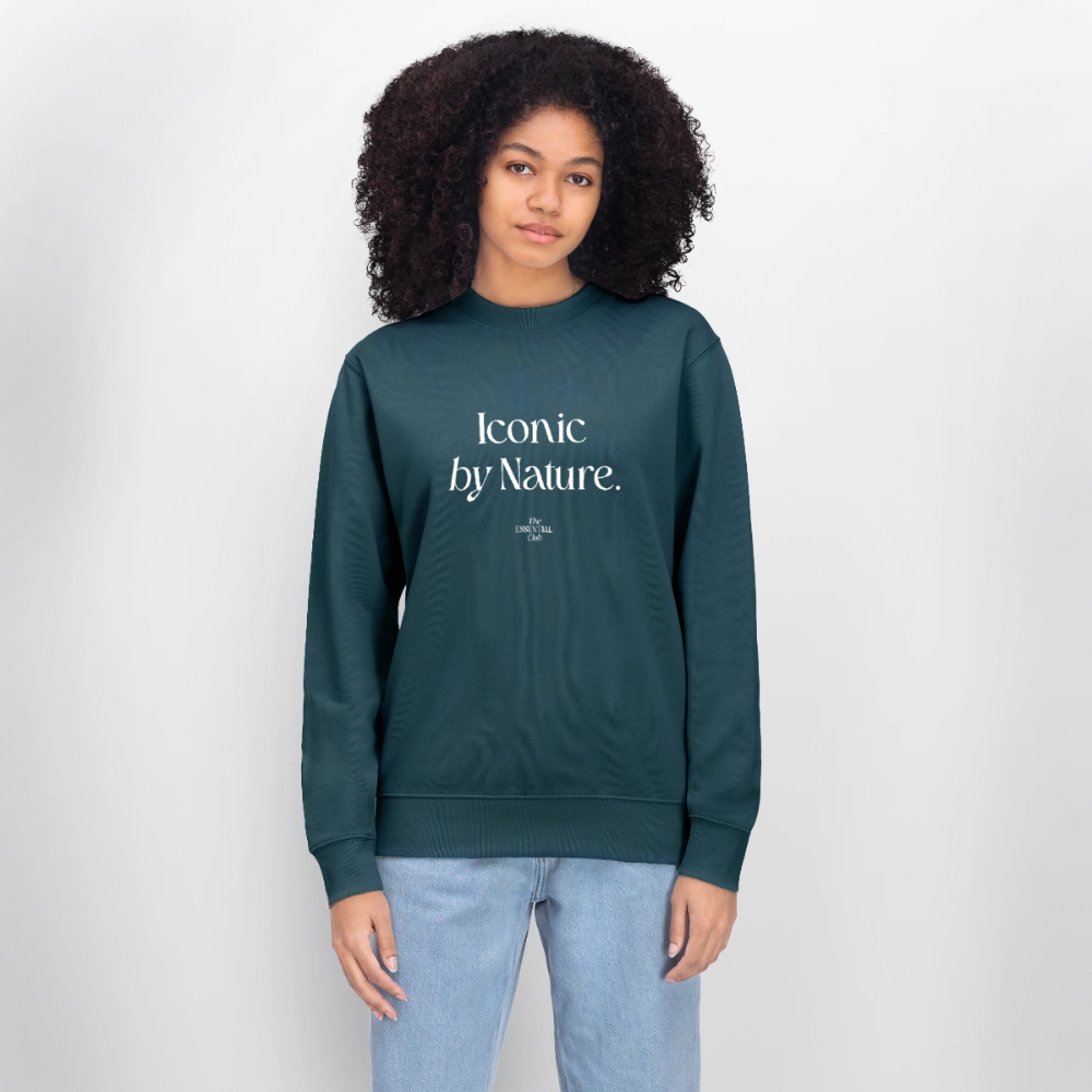 Unisex Bio-Sweatshirt "Iconic by Nature" - Dunkles Petrol