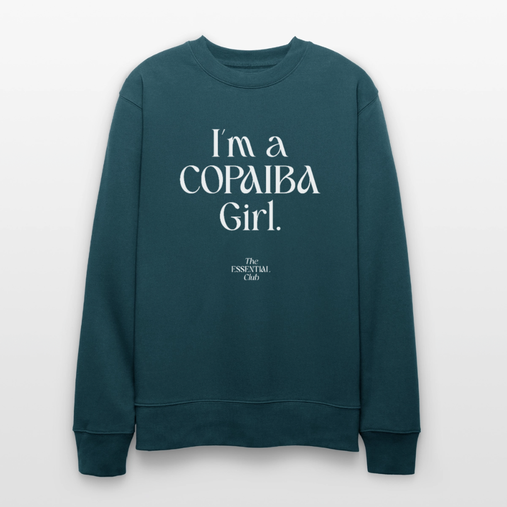 Unisex Bio-Sweatshirt "I'm a Copaiba Girl." - Dunkles Petrol