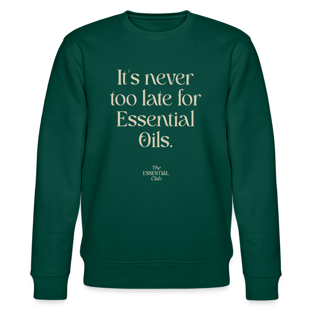 Unisex Bio-Sweatshirt "It's never too late for Essential Oils." - Forest