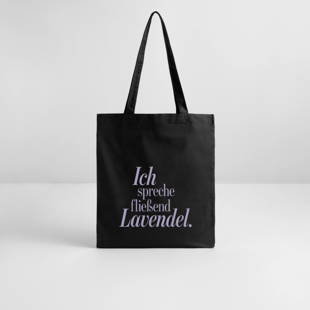 Bio-Stoffbeutel "Ich spreche fließend Lavendel." schwarz - Schwarz