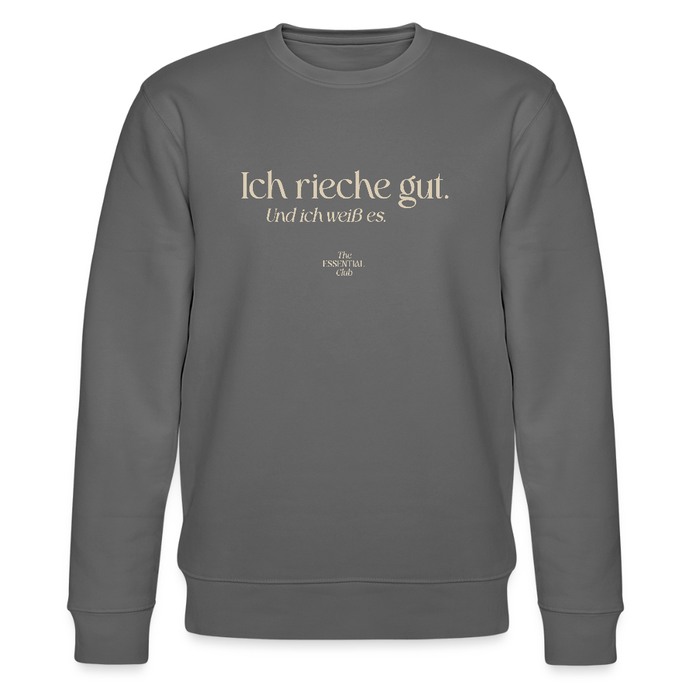 Unisex Bio-Sweatshirt "Ich rieche gut." - Anthrazit