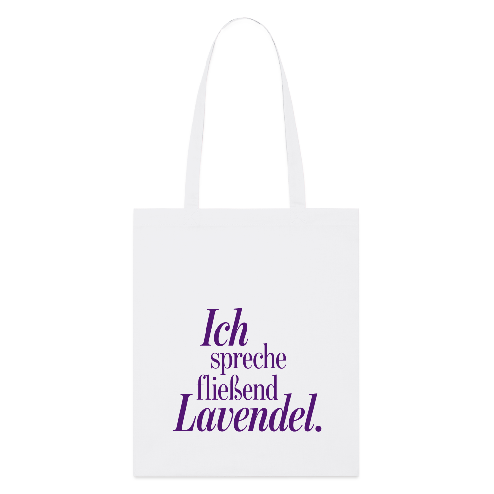 Bio-Stoffbeutel "Ich spreche fließend Lavendel." weiß - Weiß