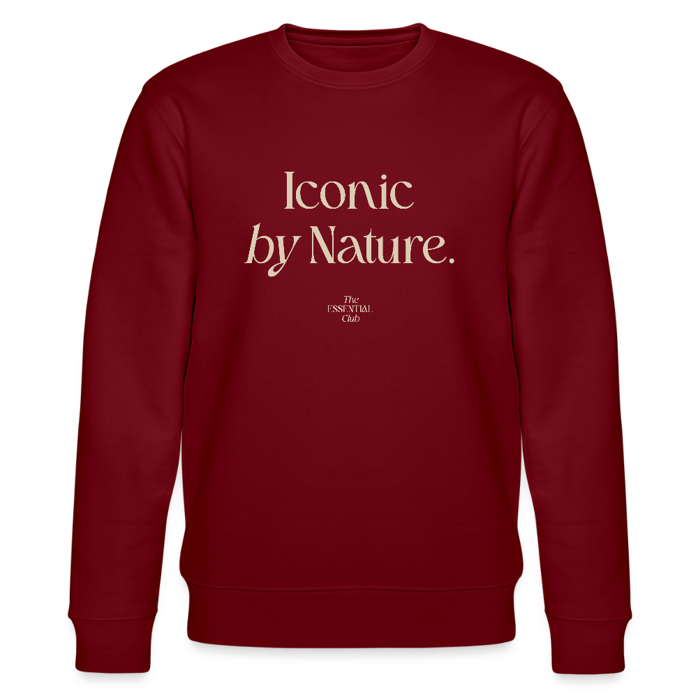 Unisex Bio-Sweatshirt "Iconic by Nature" - Burgunderrot