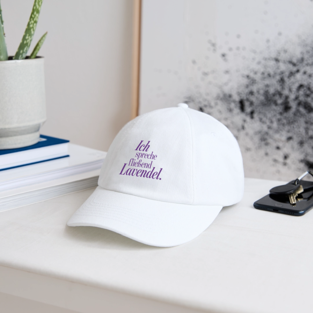 Basecap "Ich spreche fließend Lavendel." weiß - Weiß/Weiß