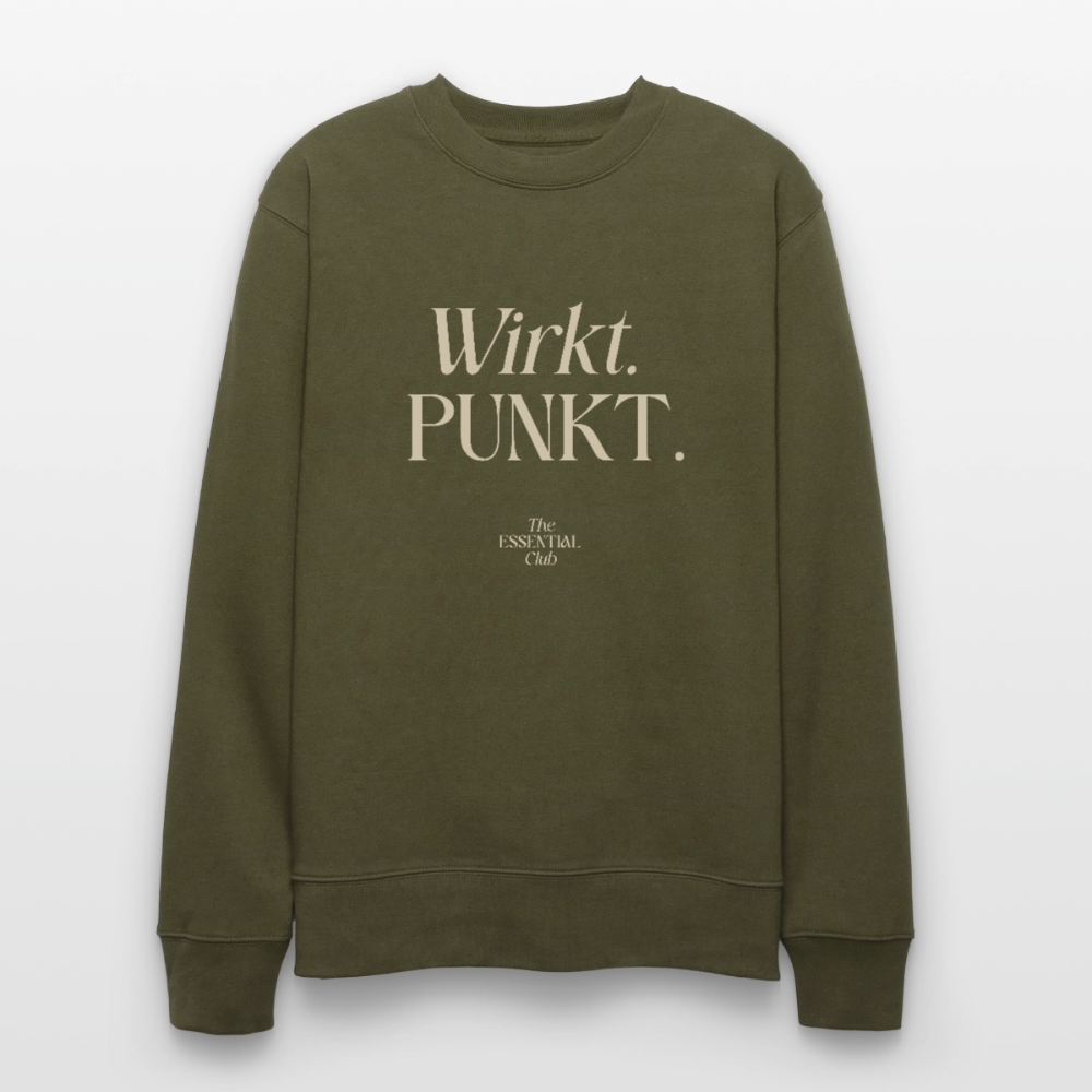 Unisex Bio-Sweatshirt "Wirkt. PUNKT." - Khaki
