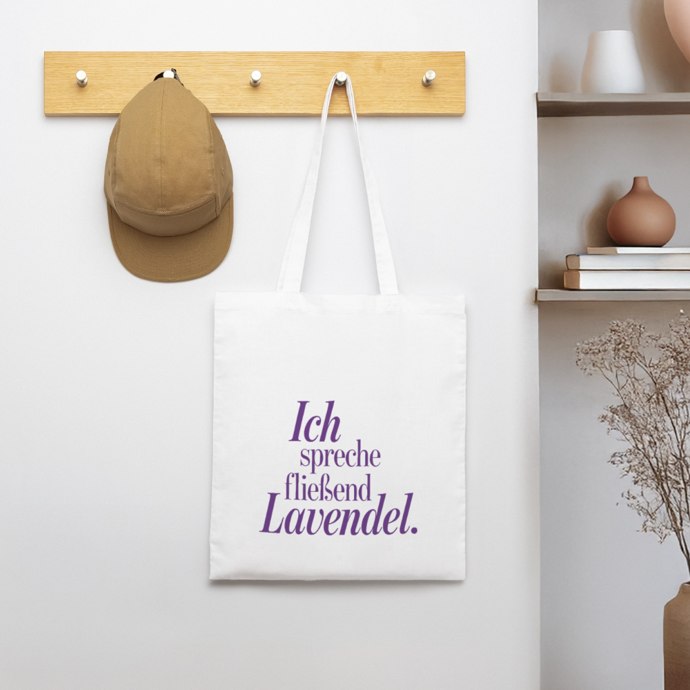 Bio-Stoffbeutel "Ich spreche fließend Lavendel." weiß - Weiß