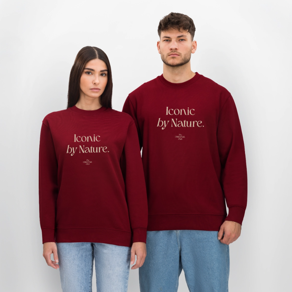 Unisex Bio-Sweatshirt "Iconic by Nature" - Burgunderrot