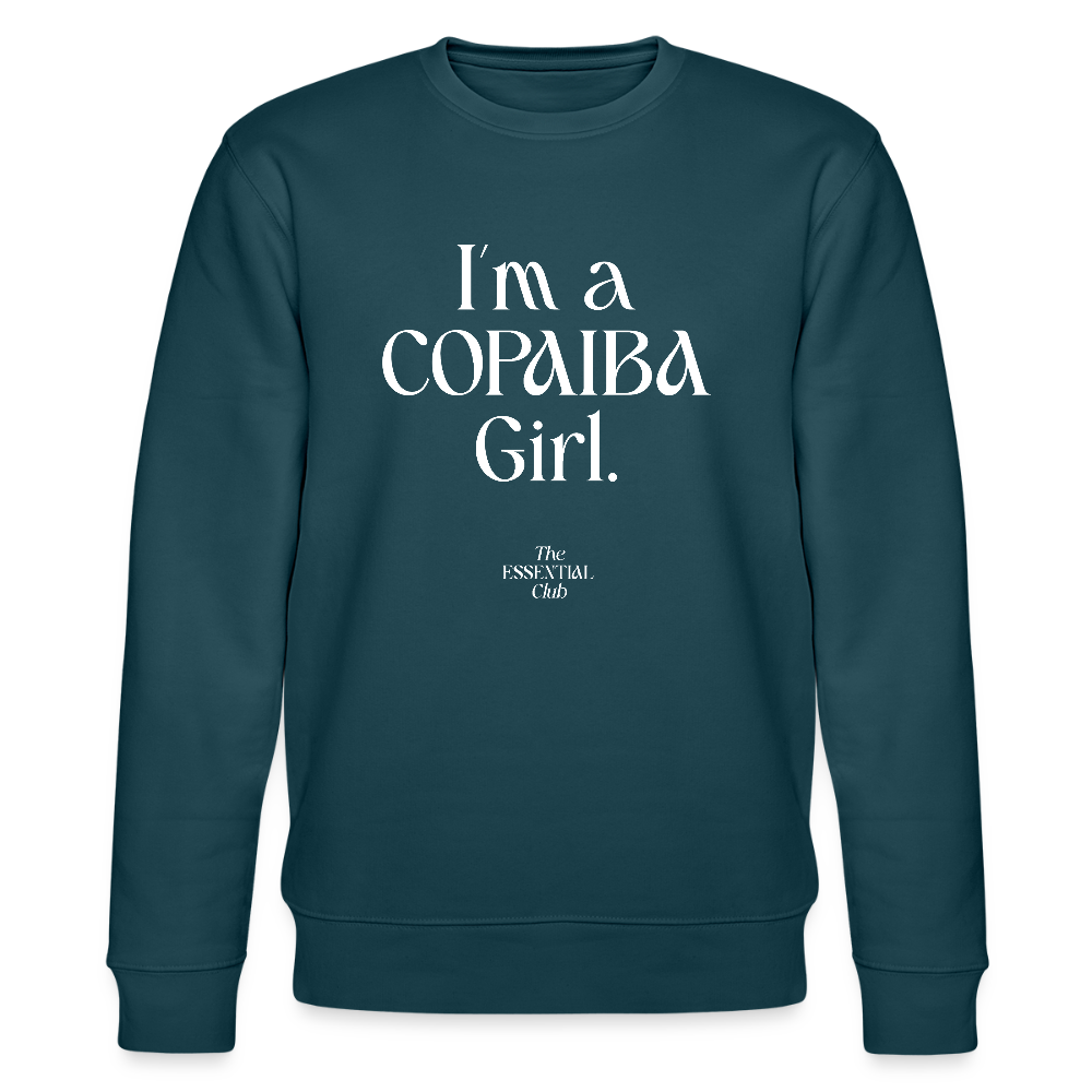 Unisex Bio-Sweatshirt "I'm a Copaiba Girl." - Dunkles Petrol