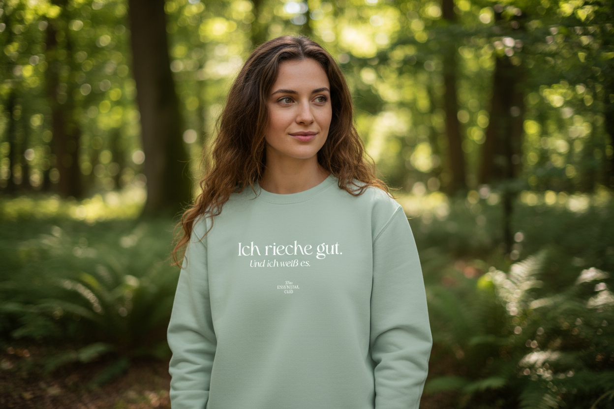 Unisex Bio-Sweatshirt "Ich rieche gut."