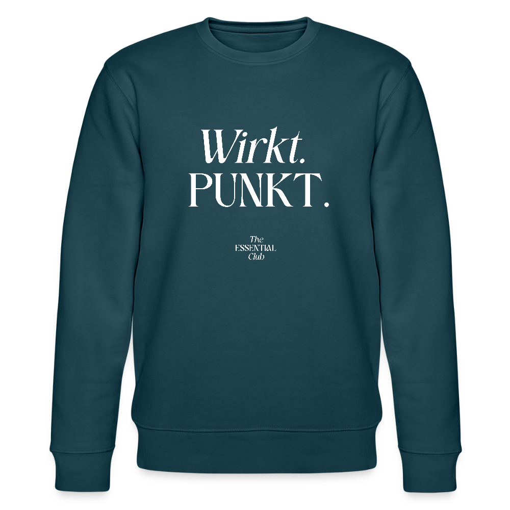 Unisex Bio-Sweatshirt "Wirkt. PUNKT." - Dunkles Petrol