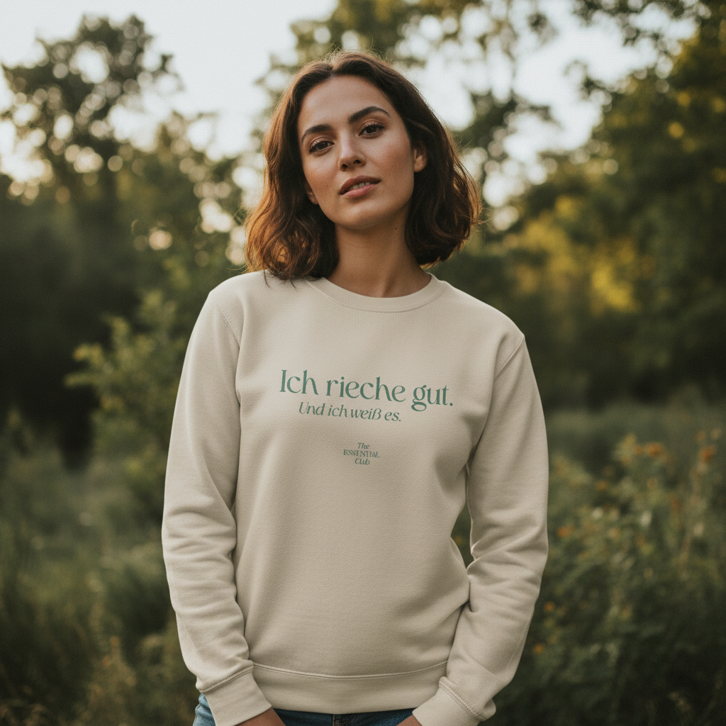 Unisex Bio-Sweatshirt "Ich rieche gut."