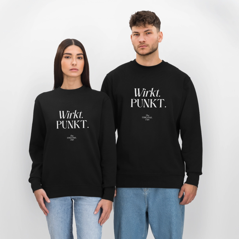 Unisex Bio-Sweatshirt "Wirkt. PUNKT." - Schwarz