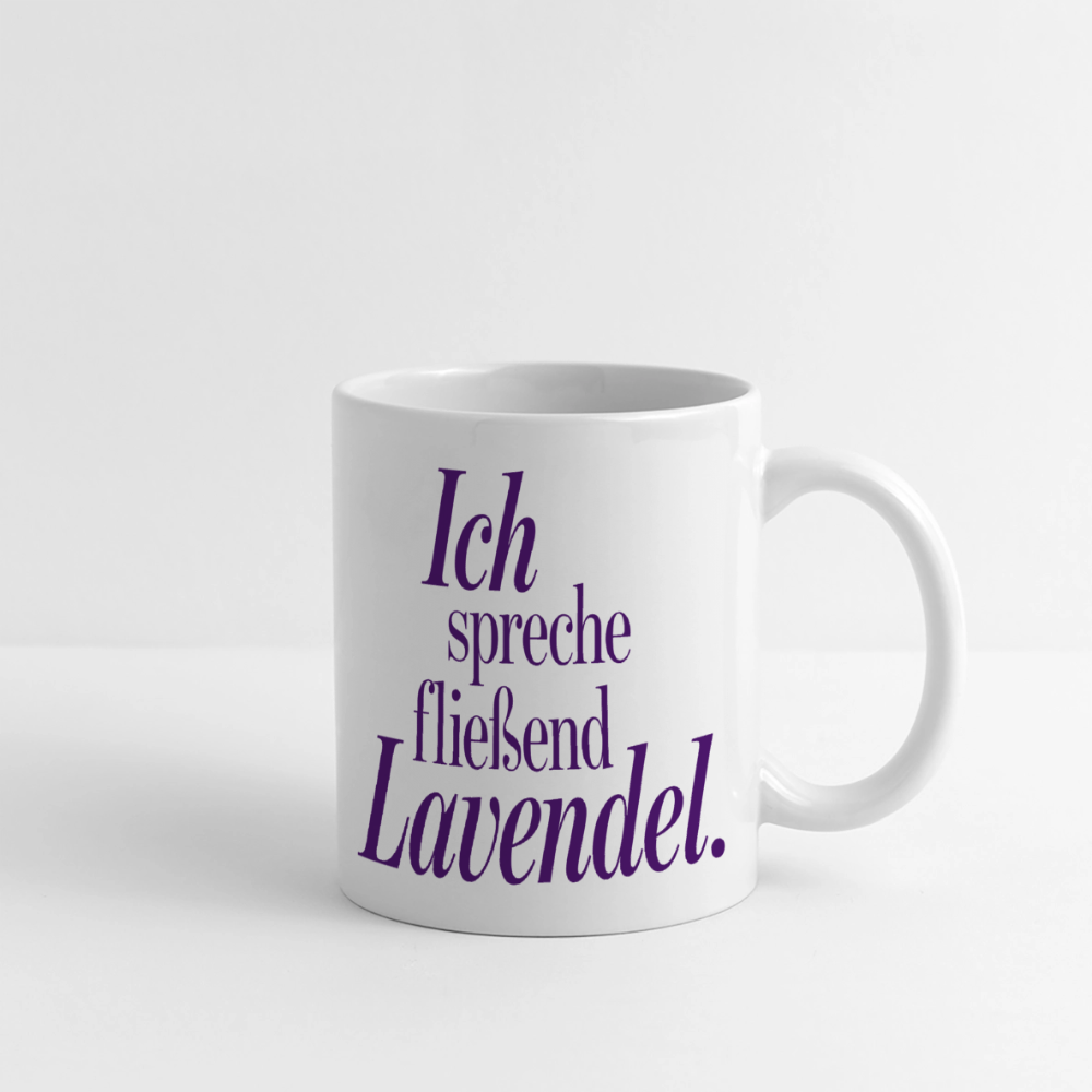 Kaffeebecher "Ich spreche fließend Lavendel." weiß - Weiß