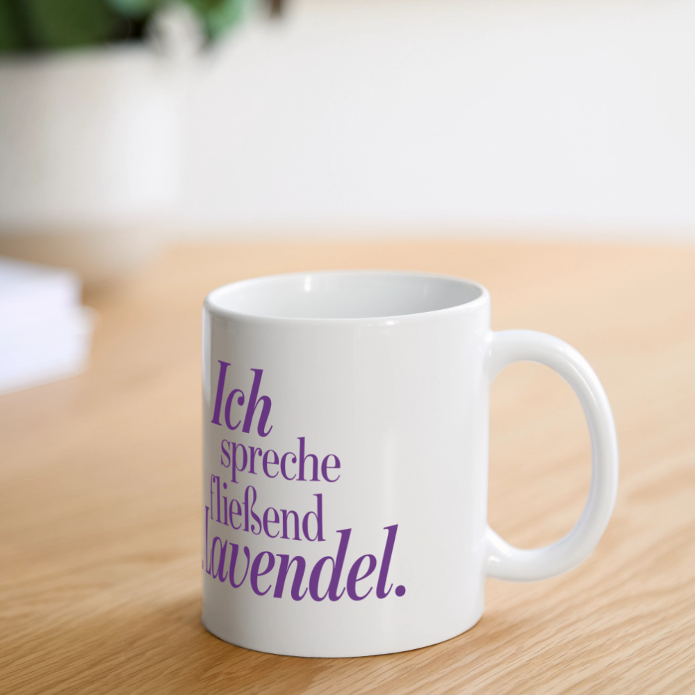 Kaffeebecher "Ich spreche fließend Lavendel." weiß - Weiß
