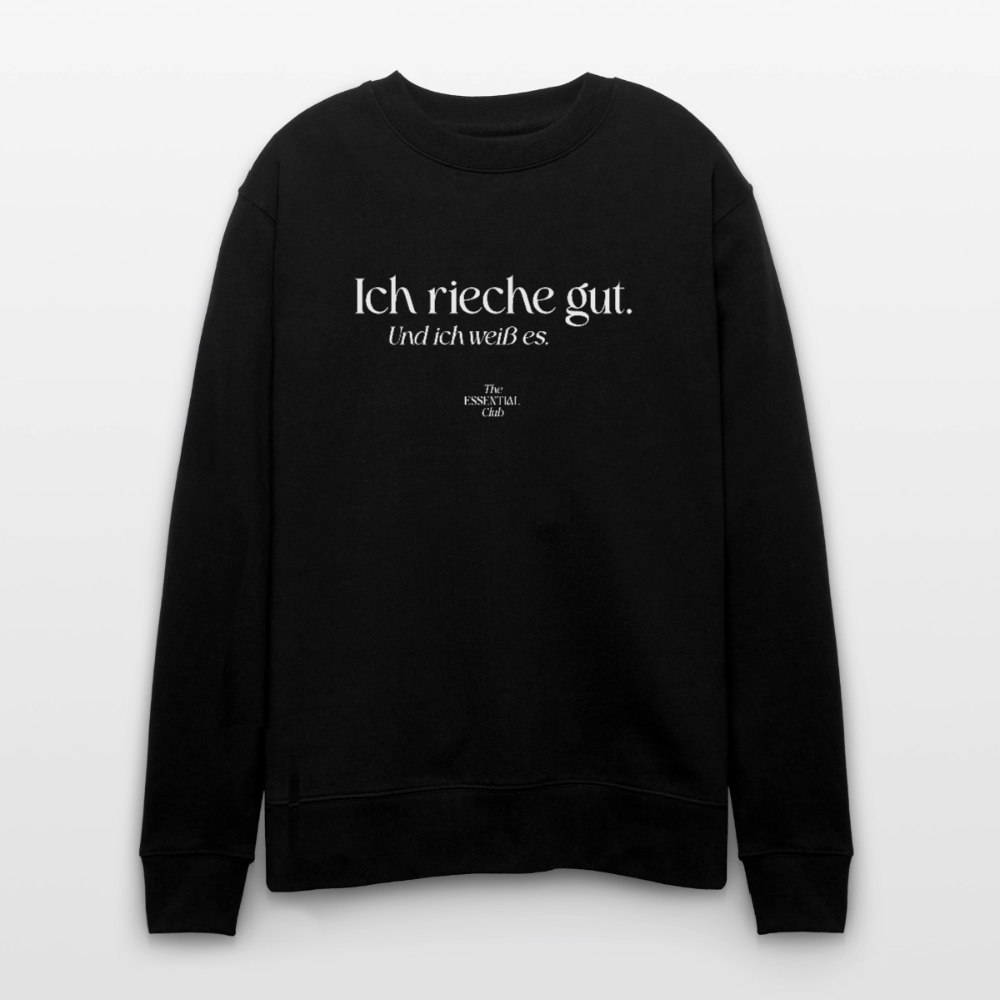 Unisex Bio-Sweatshirt "Ich rieche gut." - Schwarz