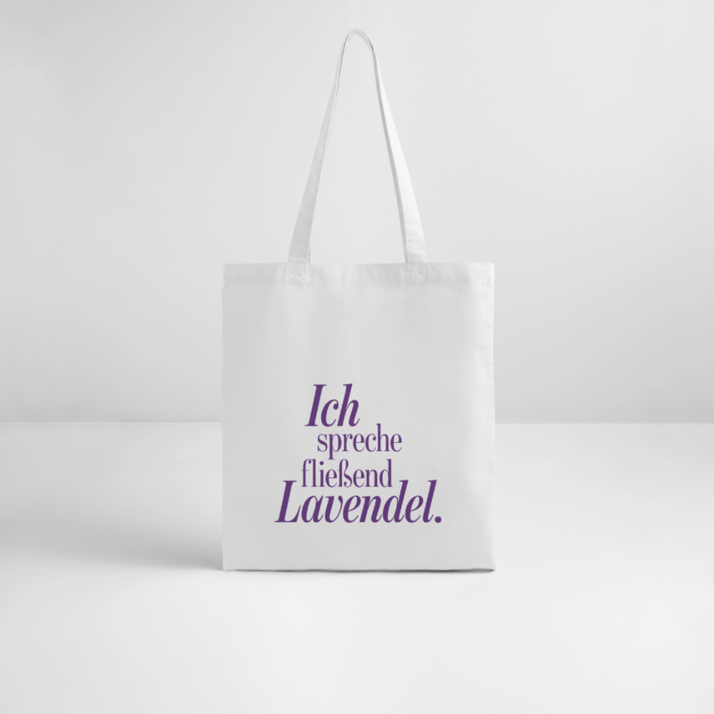 Bio-Stoffbeutel "Ich spreche fließend Lavendel." weiß - Weiß