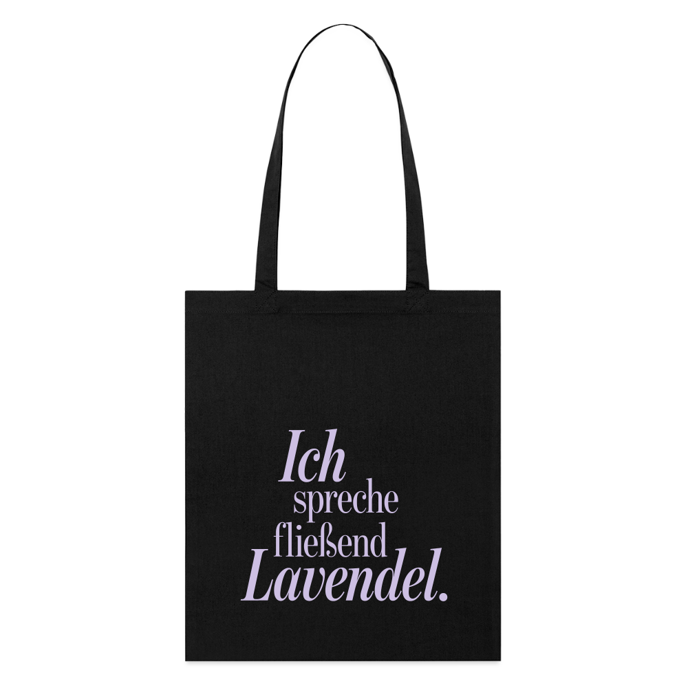 Bio-Stoffbeutel "Ich spreche fließend Lavendel." schwarz - Schwarz