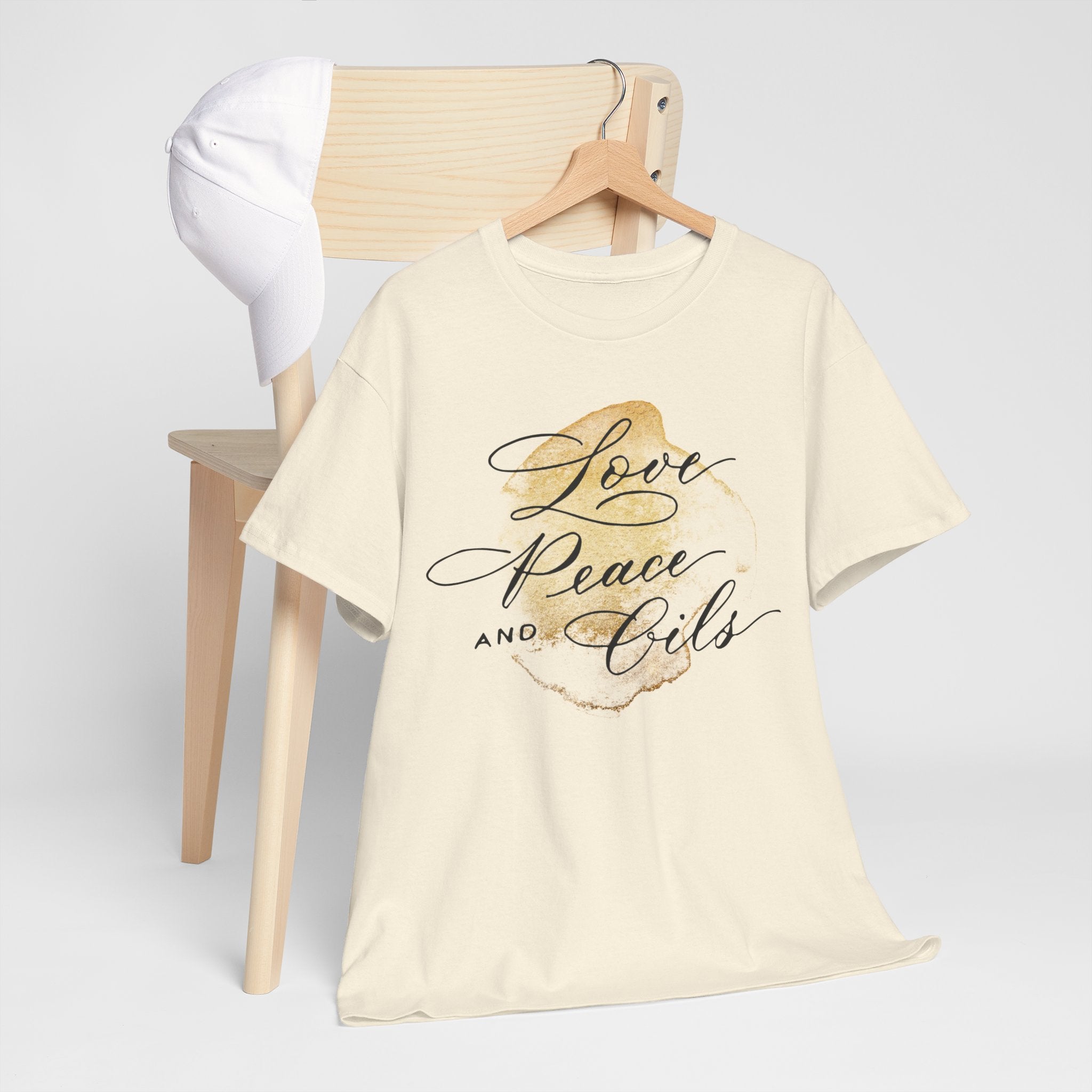 Unisex T-Shirt "Love, Peace & Oils"