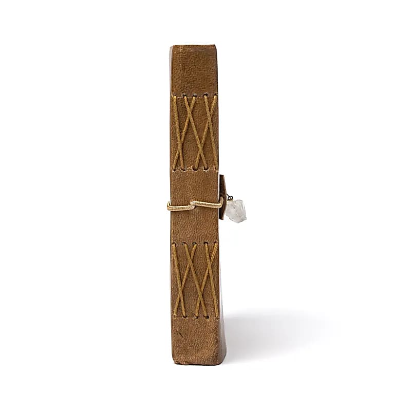 Notizbuch "Baum des Lebens" mit Bergkristall und Kunstlederbezug
