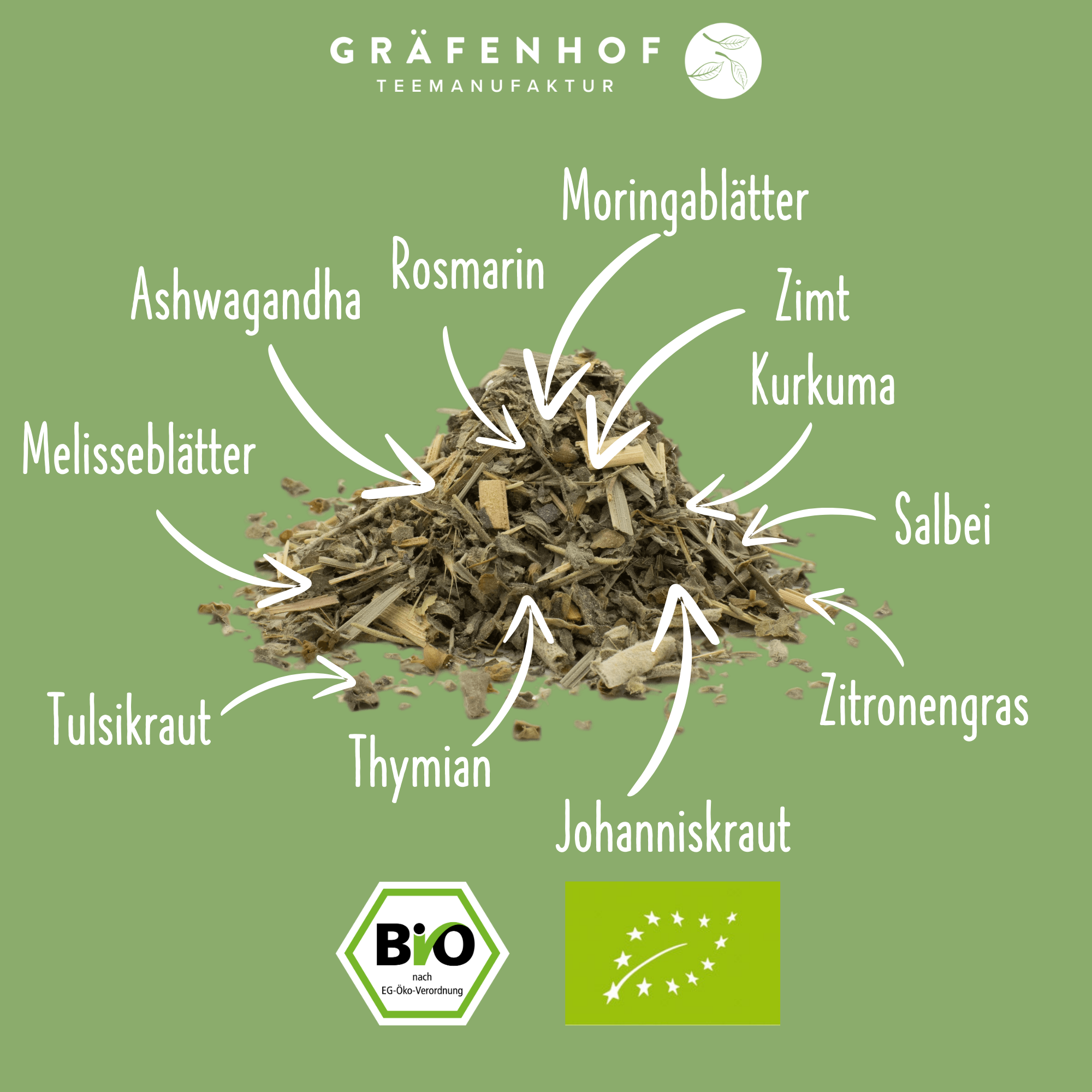 BIO "Honig im Kopf" Kräutertee mit Adaptogenen · 100 g lose