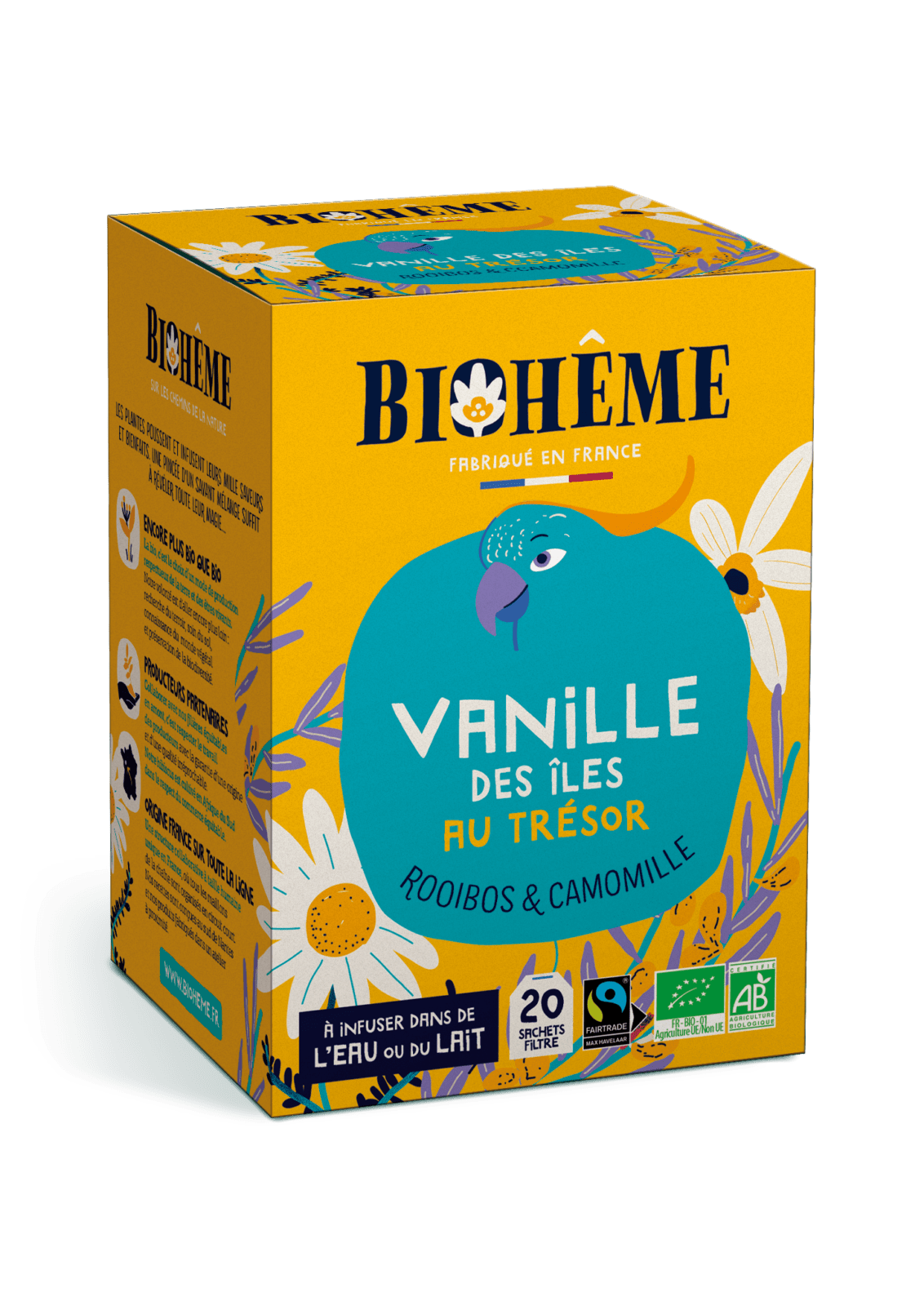 Vanille-Schatzinsel-Tee · 20 Teebeutel · Vanille des Îles au Trésor