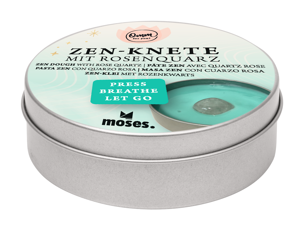 Omm for you · Zen-Knete mit Rosenquarz · türkis