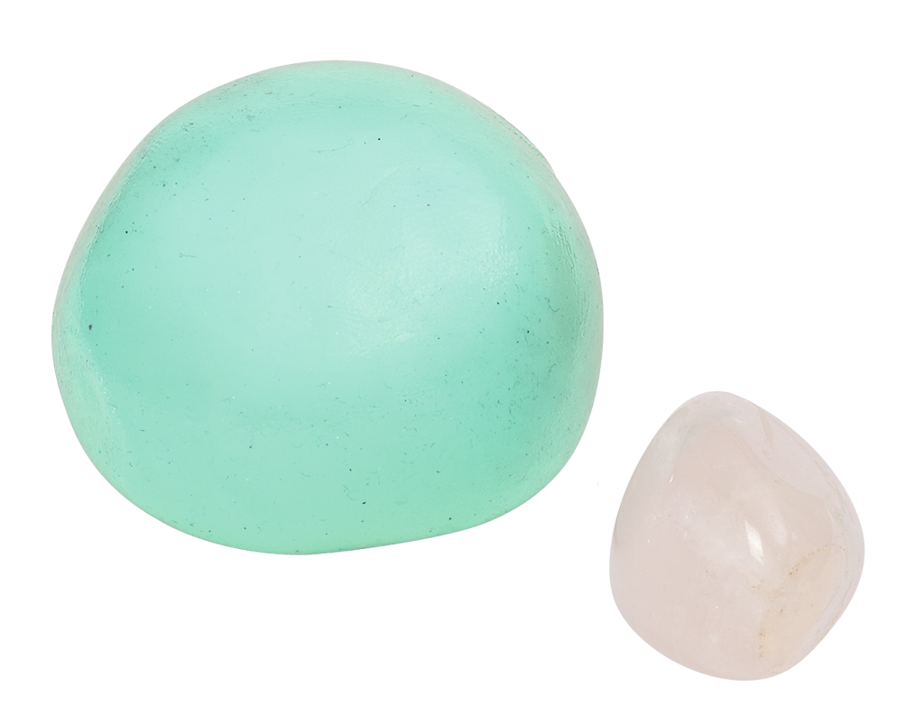 Omm for you · Zen-Knete mit Rosenquarz · türkis