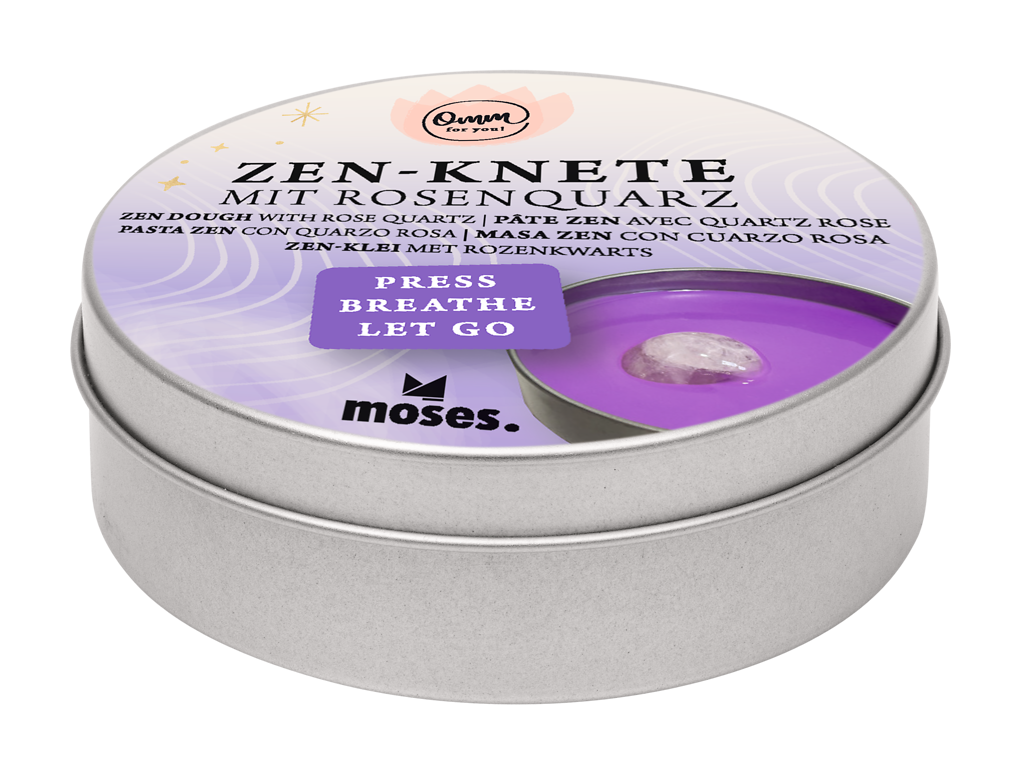 Omm for you · Zen-Knete mit Rosenquarz · violett