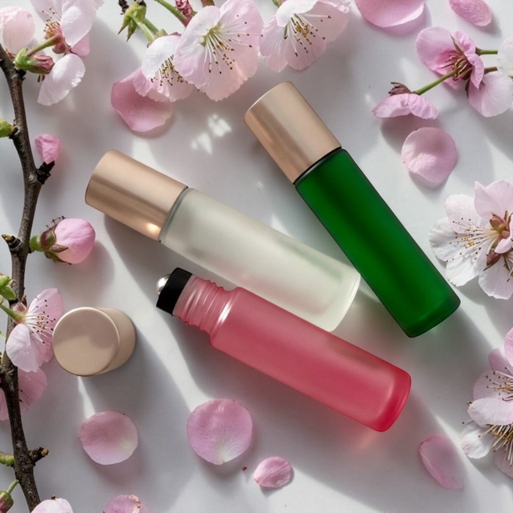 3er-Set Roll On Flaschen BLÜTEZEIT Shiny Rosé 10 ml