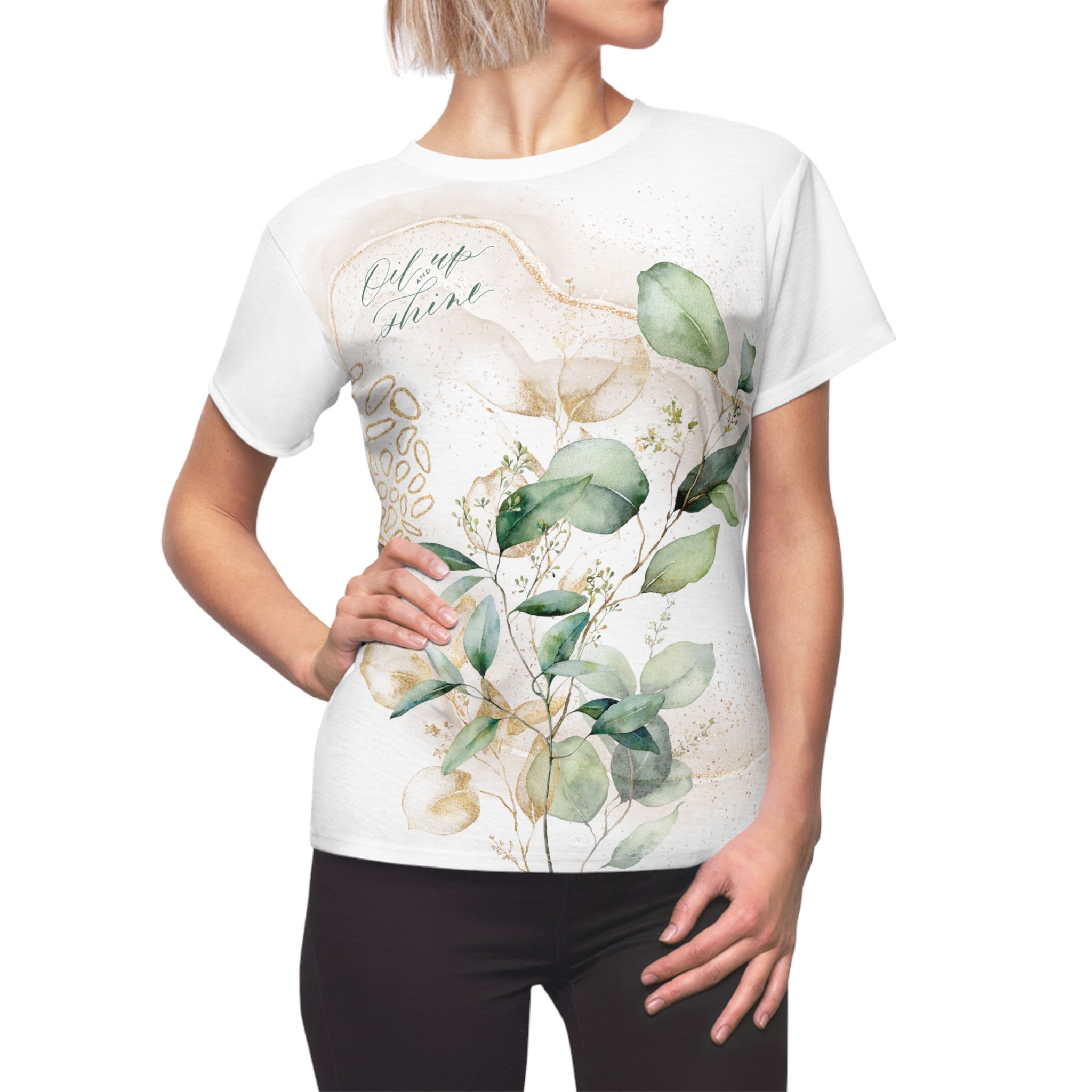 Einzelstück 🍀 Ladies T-Shirt "Oil up and shine" tailliert Gr. L