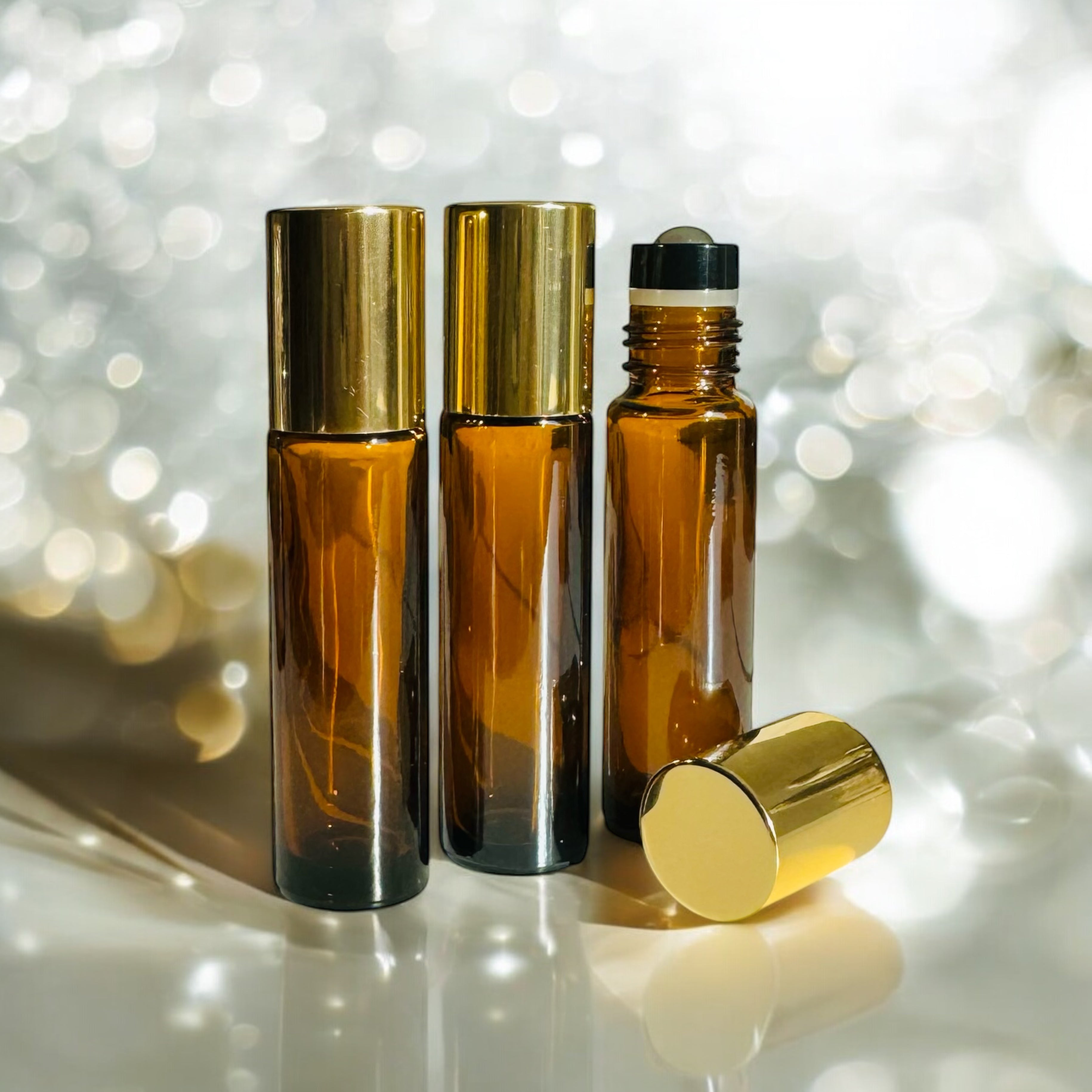 3er-Set Roll On Flaschen AMBER GLOW 10 ml