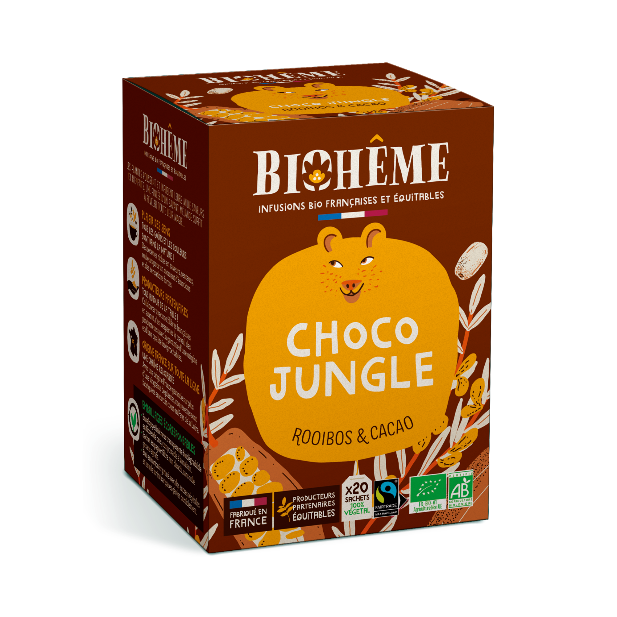 Choco Jungle Infusion · 20 Teebeutel · Bio-Kindertee mit Kakao & Vanille