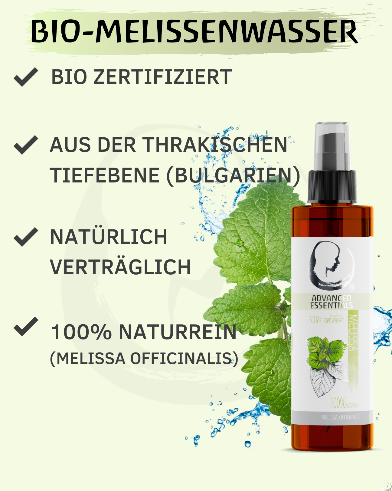 BIO Melissenwasser · 100% naturrein · 200 ml