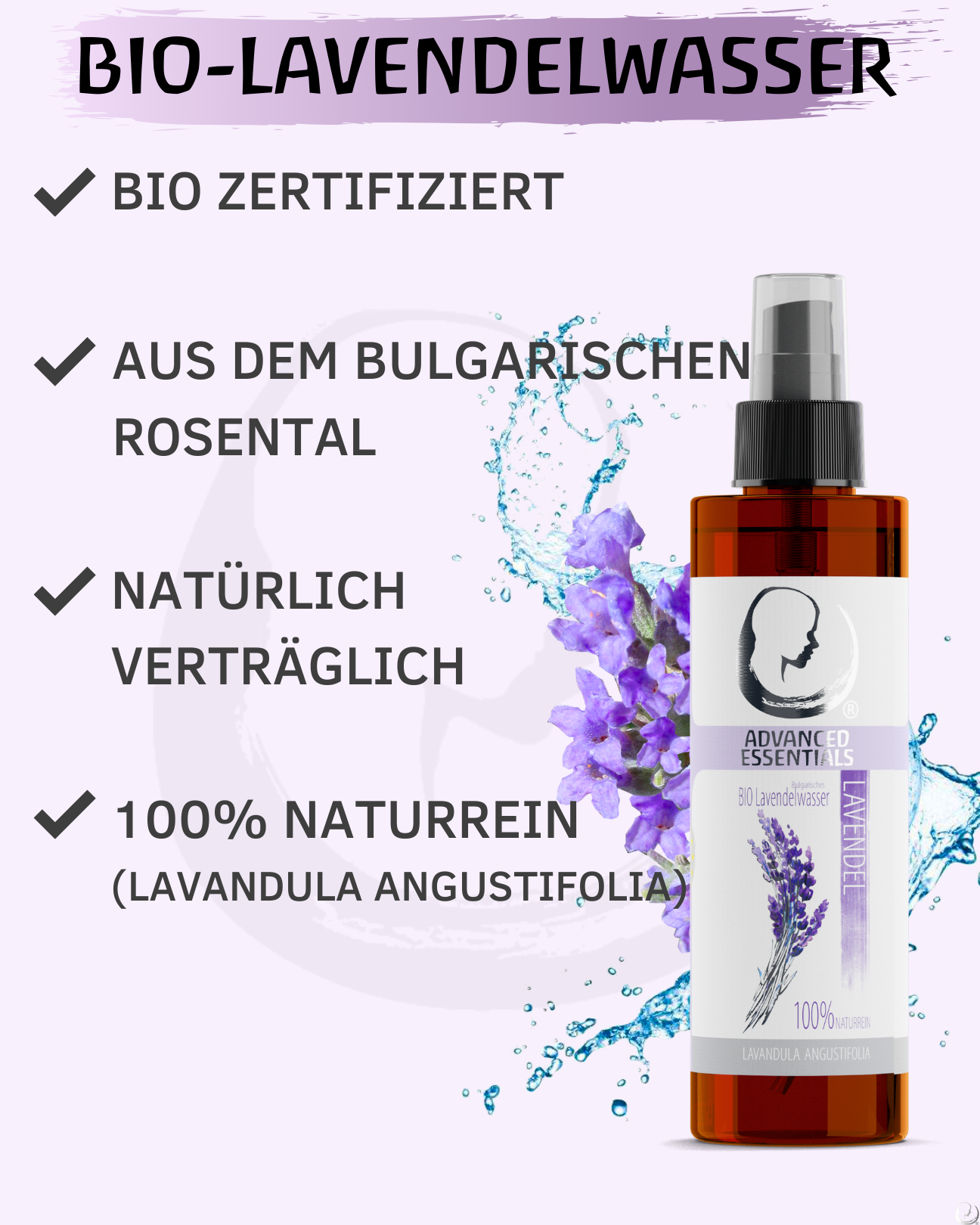 BIO Lavendelwasser · 100% naturrein · 200 ml