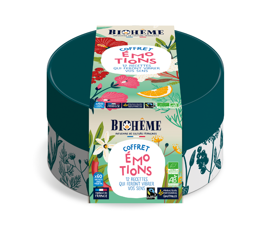 Infusions-Emotions-Set · 60 Bio-Teebeutel · Coffret Émotions