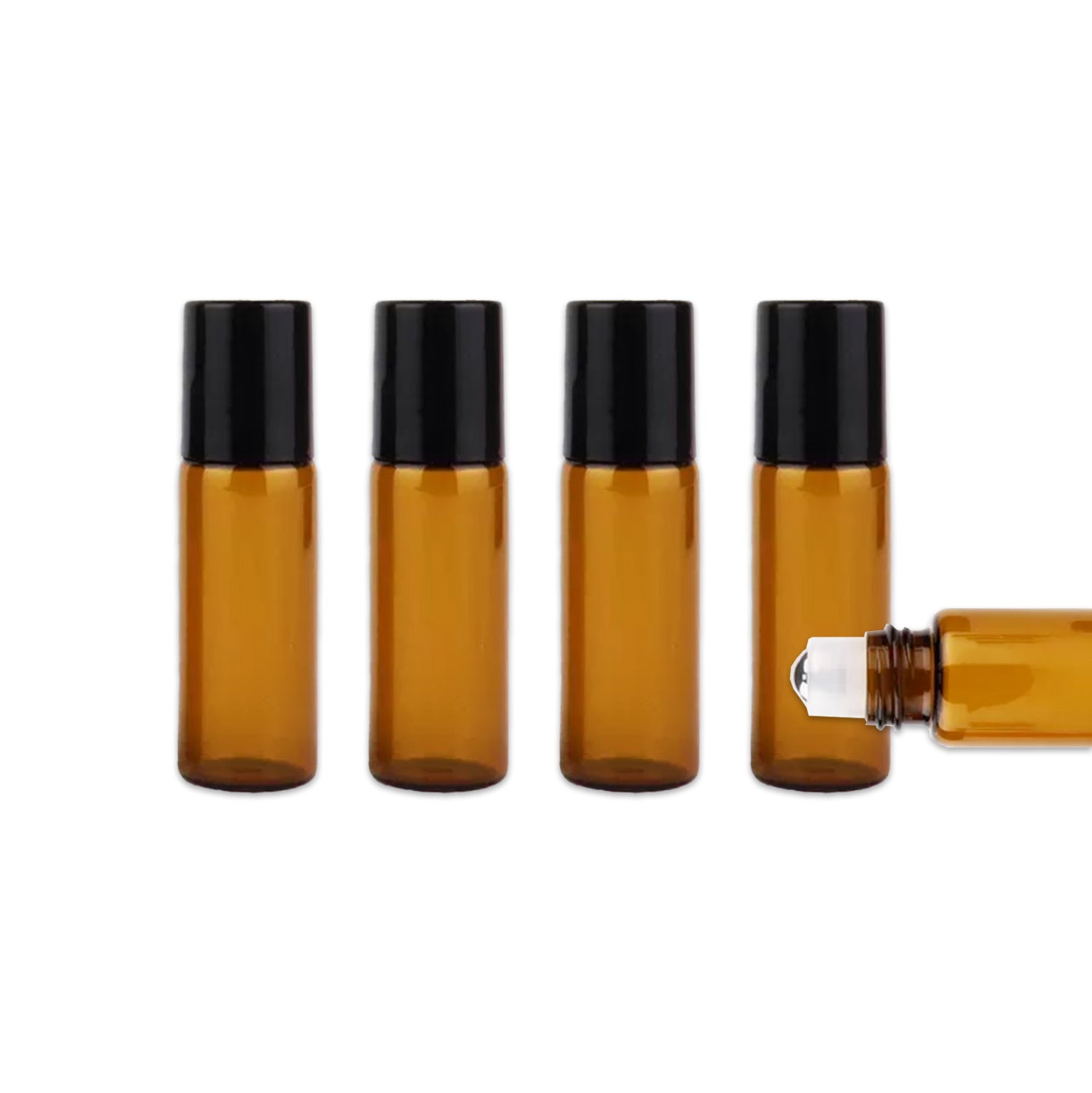 4er-Set Roll On Flaschen amber 5 ml