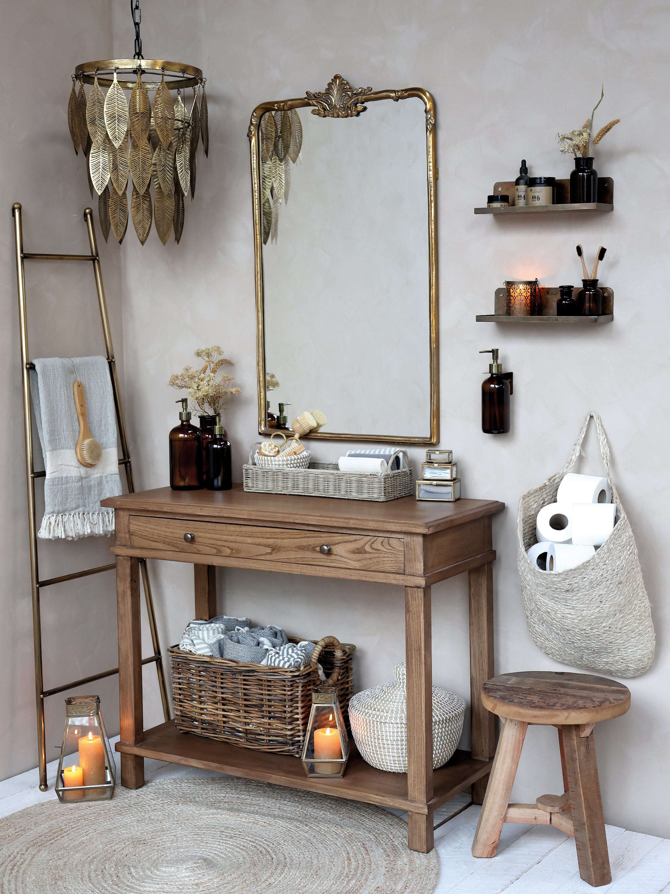 Pumpspender aus Glas 480 ml mocca