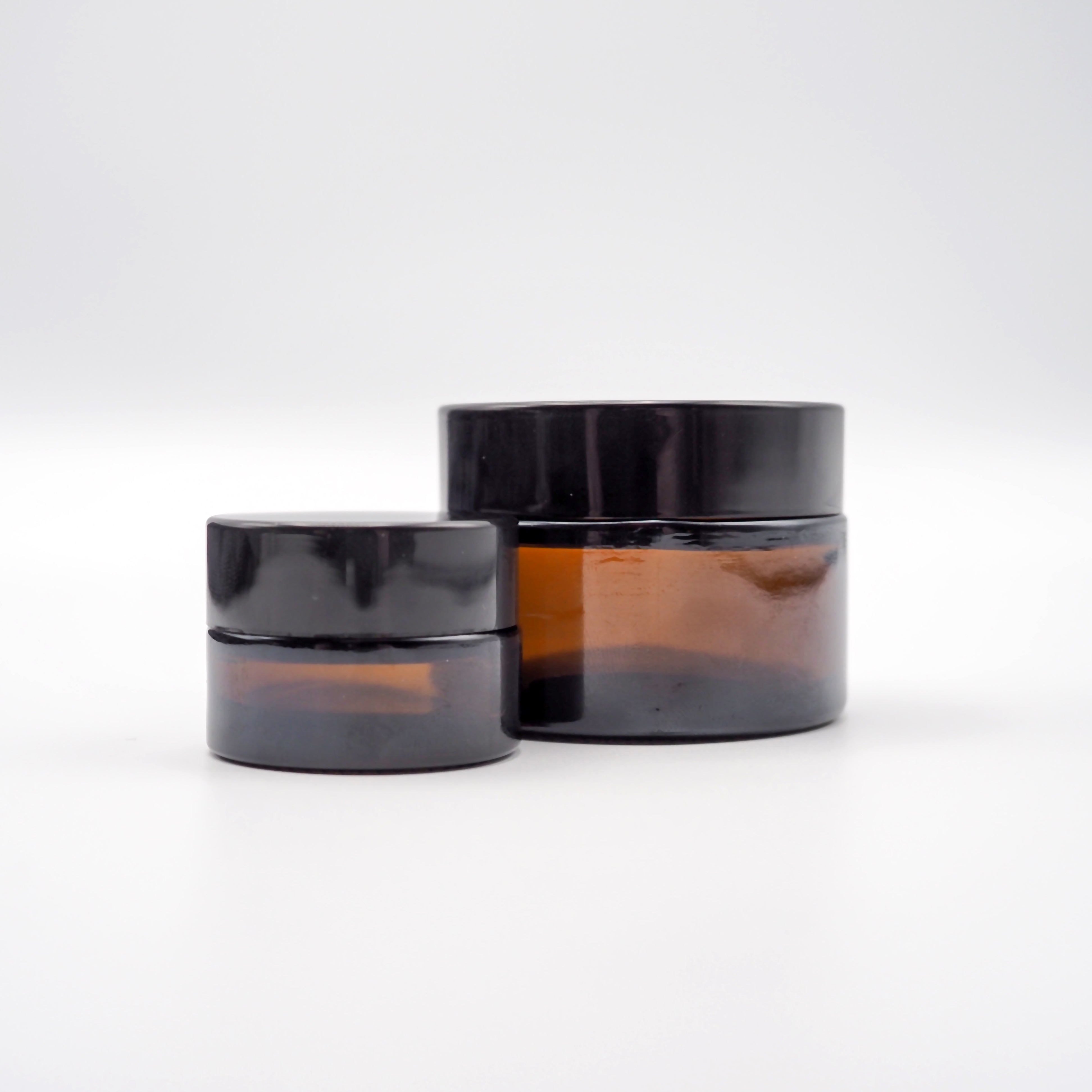 Leere Cremedosen Glas amber (versch. Größen)