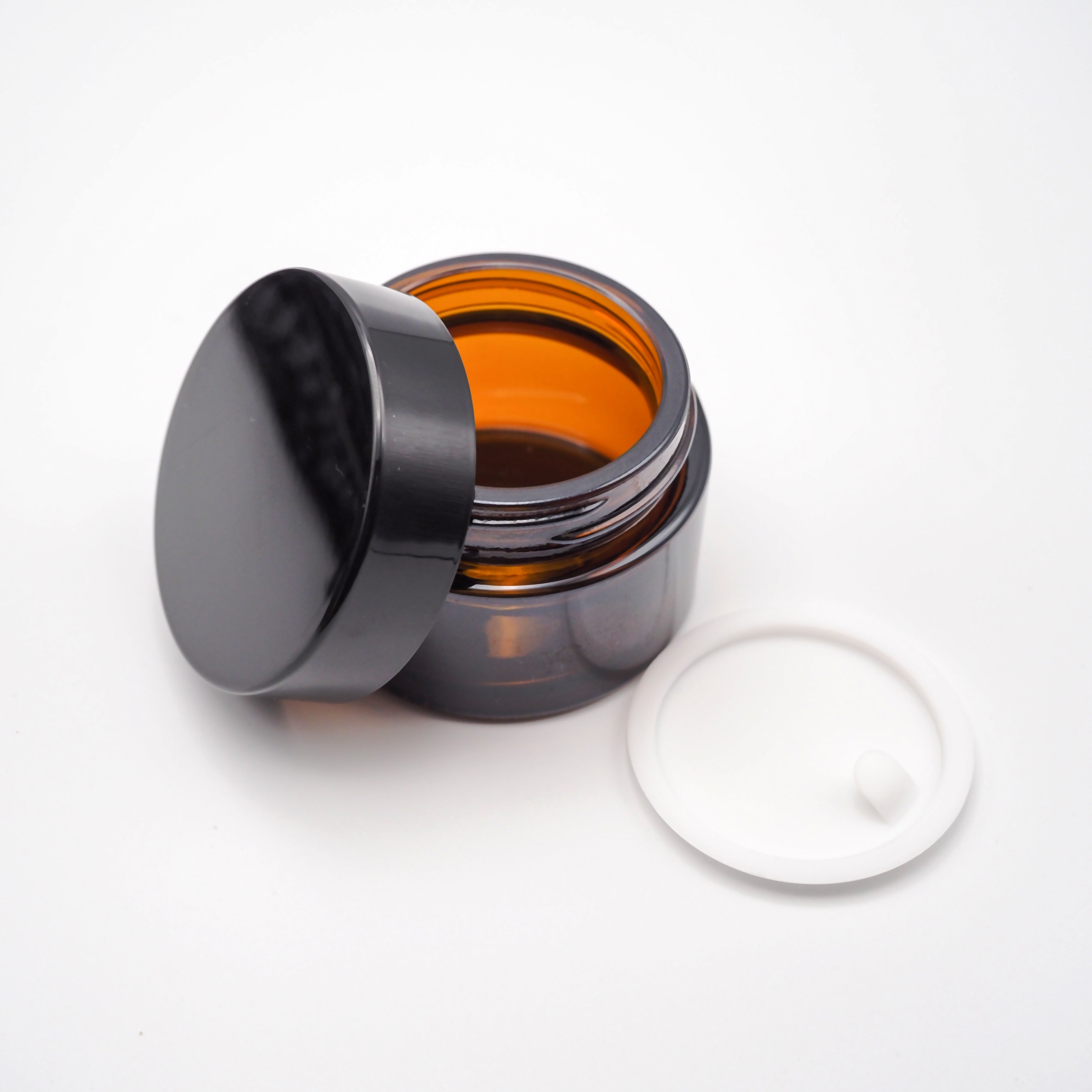 Leere Cremedosen Glas amber (versch. Größen)