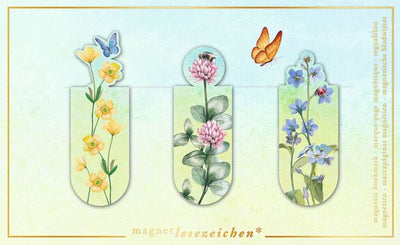 3er-Set Magnetlesezeichen Blumenwiese