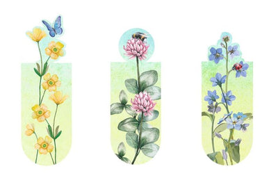 3er-Set Magnetlesezeichen Blumenwiese