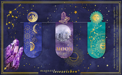 3er-Set Magnetlesezeichen Moonlight