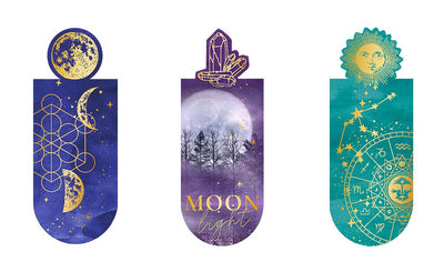 3er-Set Magnetlesezeichen Moonlight