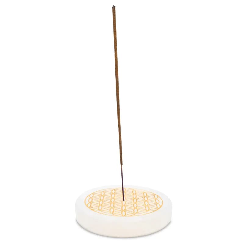 Räucherstäbchenhalter Selenit · Blume des Lebens