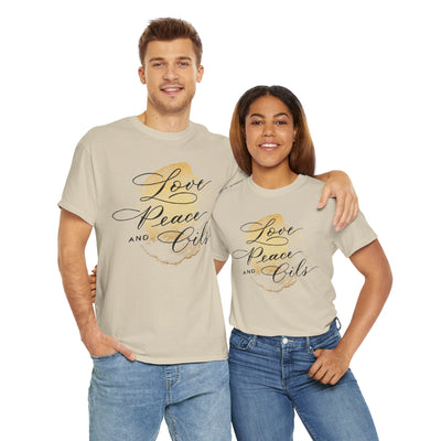 Unisex T-Shirt "Love, Peace & Oils"