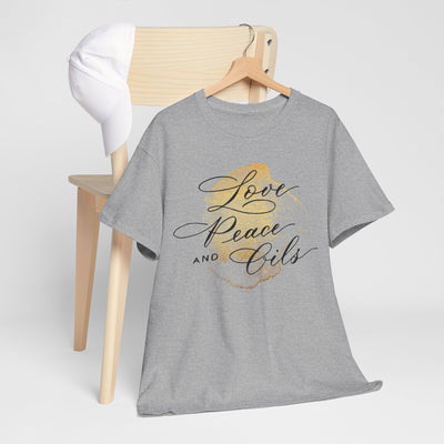 Unisex T-Shirt "Love, Peace & Oils"