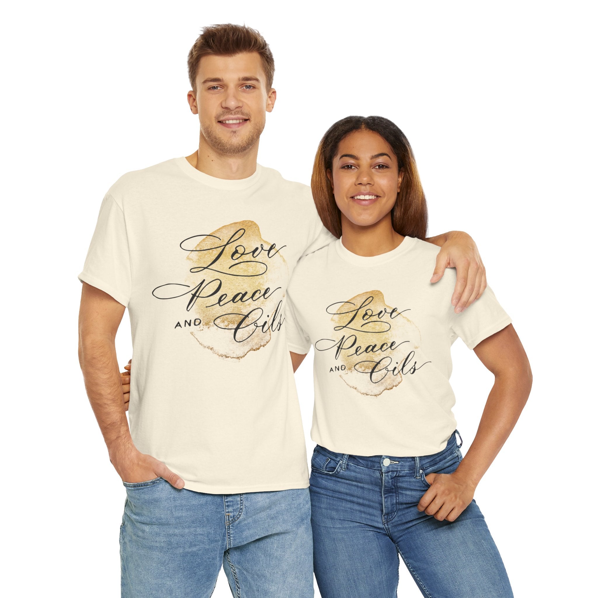 Unisex T-Shirt "Love, Peace & Oils"