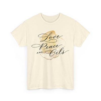 Unisex T-Shirt "Love, Peace & Oils"