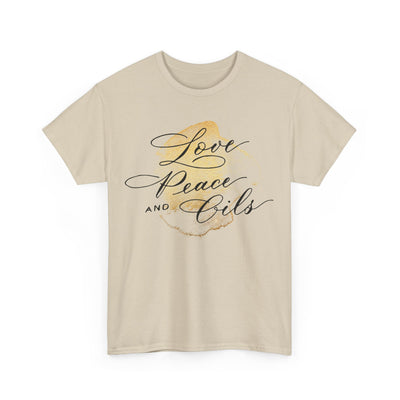 Unisex T-Shirt "Love, Peace & Oils"